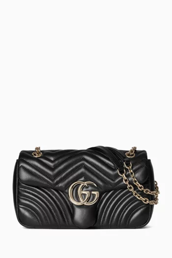 Medium GG Marmont Shoulder Bag in Lambskin Leather