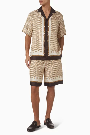 Printed Shorts in Silk Twill