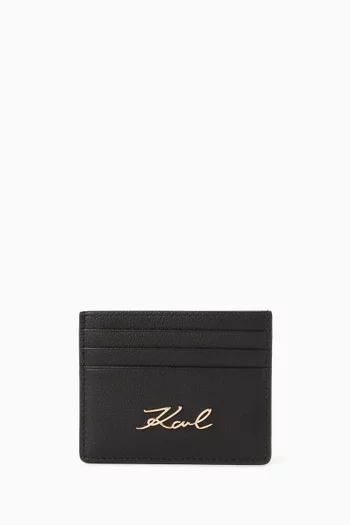 K/Signature Cardholder in Leather