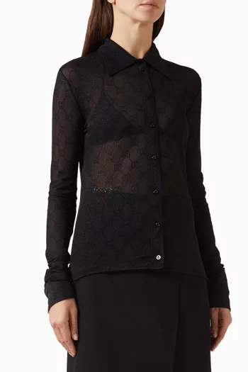 Polo Shirt in GG Jersey Jacquard