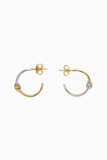 Numeric Diamond Hoop Earrings in Gold-plated Silver