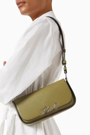 K/Signature Two-way Crossbody Bag in Leather