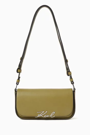 K/Signature Two-way Crossbody Bag in Leather