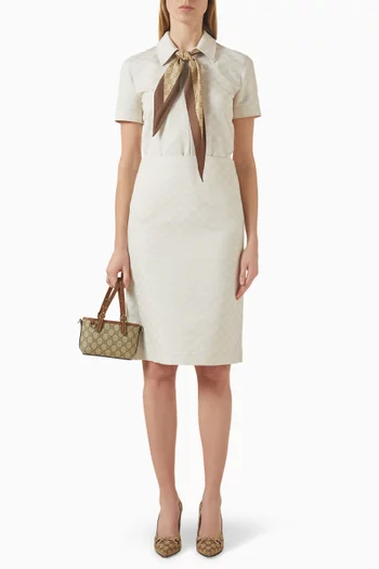 Zip-front Shirt in Cotton Gabardine