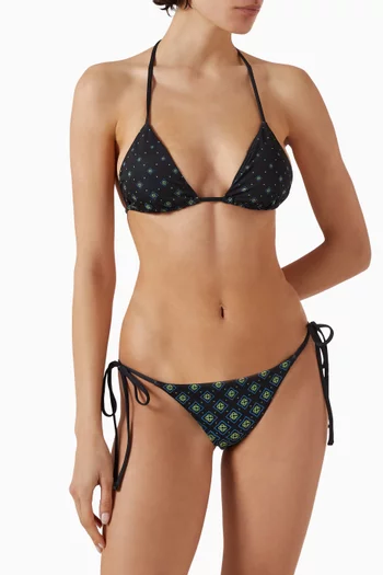 قطعة بيكيني سفلية بنقشة شعار الماركة بألوان متدرجة