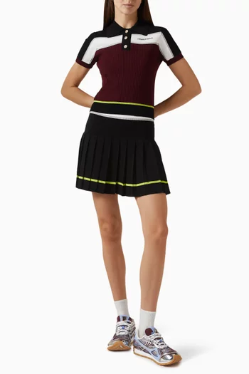 تنورة مخططة بطيّات مزيج فيسكوز