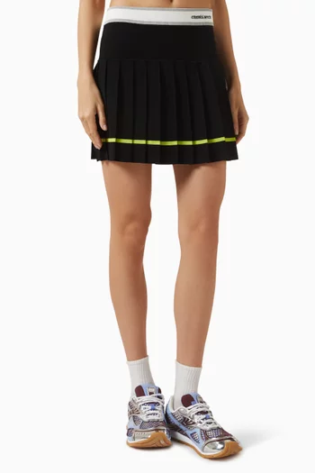 تنورة مخططة بطيّات مزيج فيسكوز