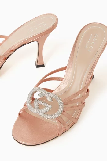 Crystal GG 85 Sandals in Metallic Leather