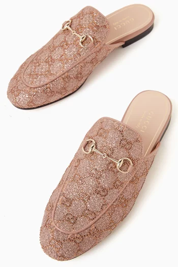 Embellished Horsebit Mules in Leather