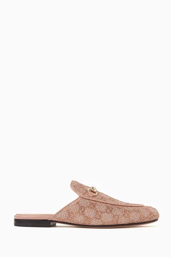 Embellished Horsebit Mules in Leather