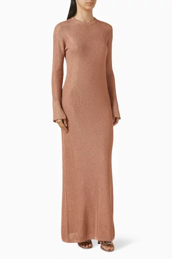 Ribbed Maxi Dress in Knit