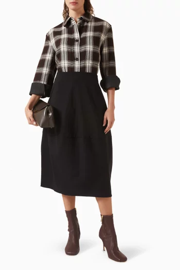 قميص قطن وفيسكوز بنقشة مربعات