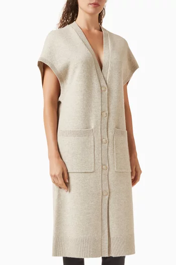 كارديغان صوف بقصة طويلة