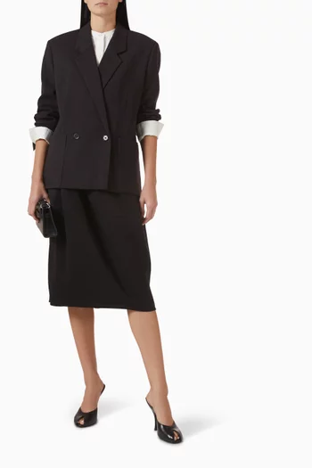 جاكيت بنقشة مربعات وصفي أزرار