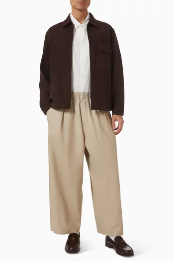 Cropped Barrel-leg Pants in Cotton