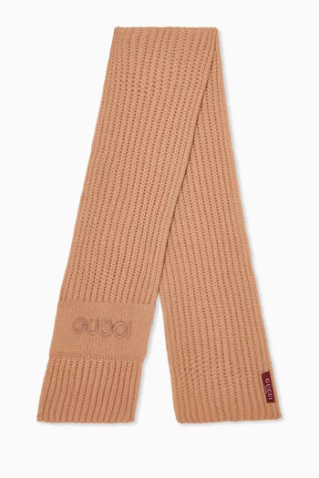 Embroidered Scarf in Wool