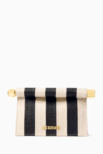 La Petite Pochette Rond Carre Clutch in Canvas