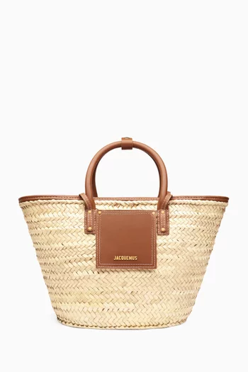 Medium Le Panier Soli Tote Bag in Raffia