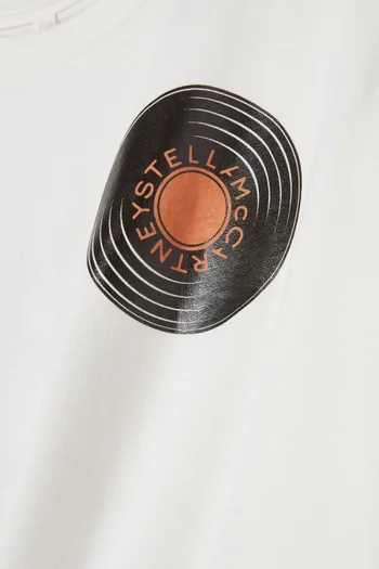 تي شيرت بطبعة شعار الماركة قطن