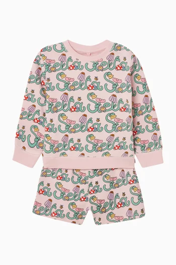 Logo Sweatshirt & Shorts Set