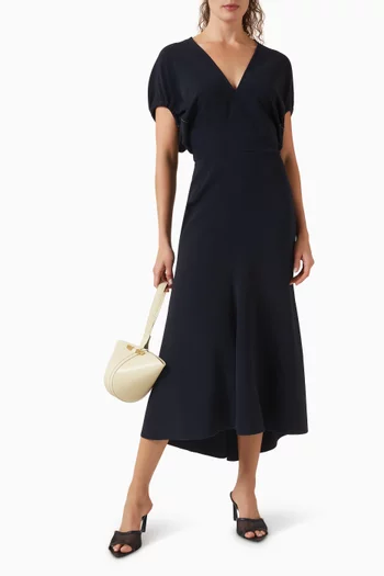 Blouson-detail Dress in Viscose