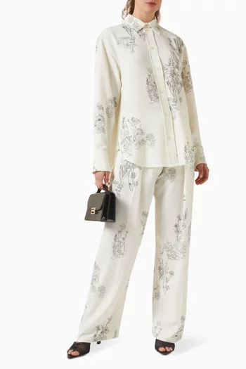 Floral-print Pyjama Shirt