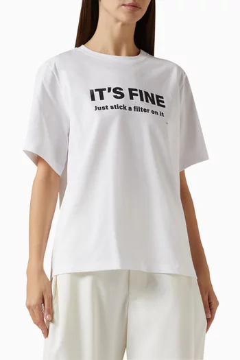 Slogan T-shirt in Cotton