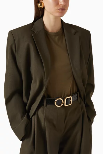 La Ceinture Regalo Belt in Croc-embossed Leather