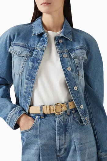 La Ceinture Salon Belt in Croc-embossed Suede