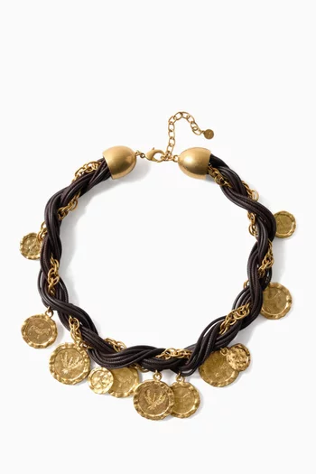 قلادة ذا بييس نحاس مطلي بلون ذهبي