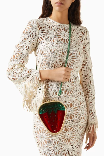 Petit Strawberry Clutch in Acrylic