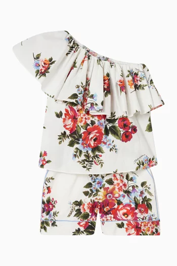 شورت بنقشة زهور قطن