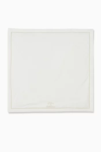 Embroidered Blanket in Cotton-linen
