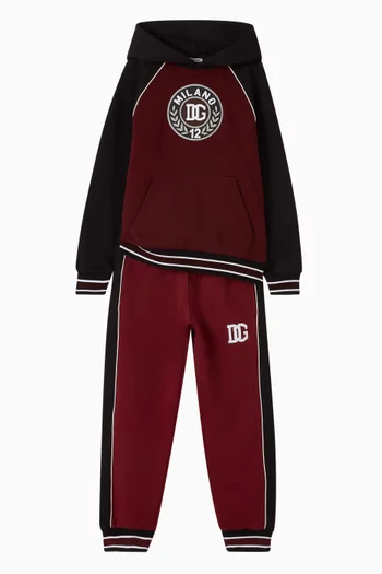 كنزة بغطاء رأس وتطريز شعار الماركة صوف قطني