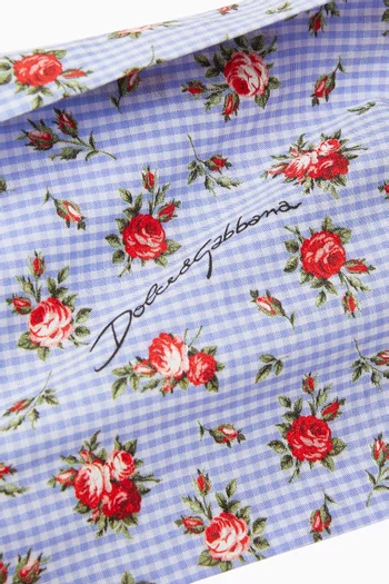 Rose-print Headband in Cotton-poplin
