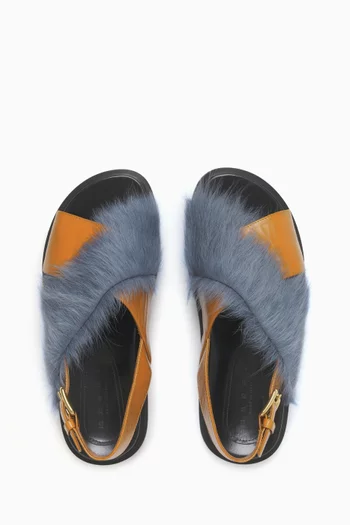 Fussbett Sandals in Leather & Calf Hair