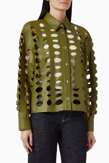 Cut-out Shirt in Nappa