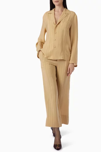 Striped Pyjama Top in Silk