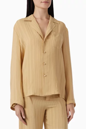 Striped Pyjama Top in Silk