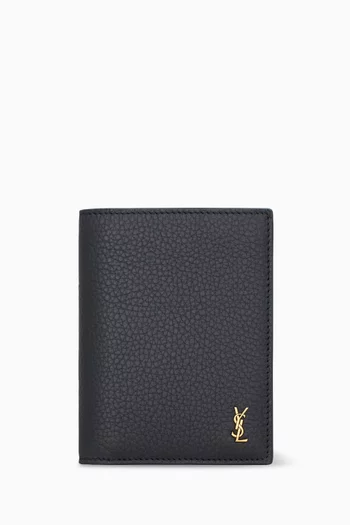 محفظة صغيرة بفتحات للبطاقات وشعار كاسندر جلد