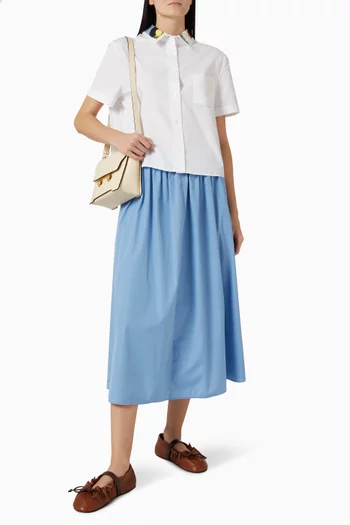 قميص بياقة بلون مغاير قطن