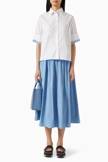 Drawstring-waist Skirt in Cotton