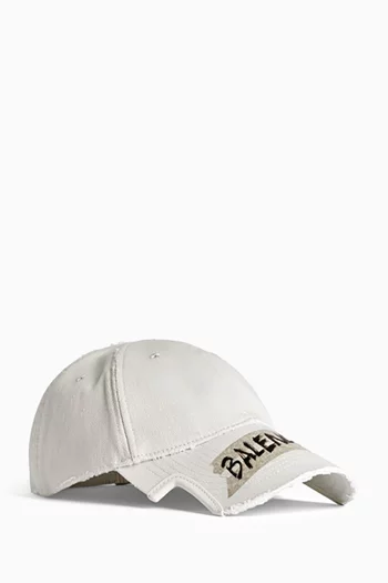 كاب بشريط لاصق بشعار الماركة قطن دريل