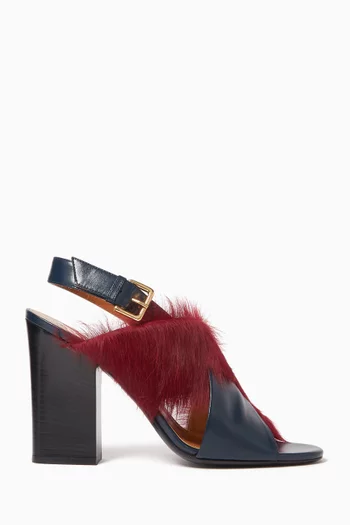 صندل بسيور متقاطعة جلد جدي وجلد عجل