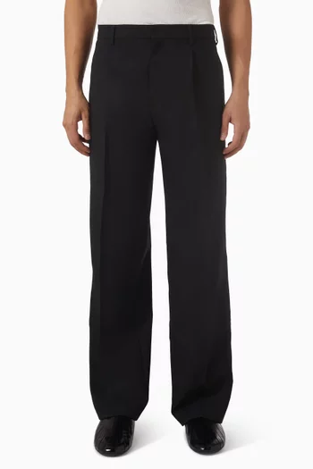 Geometric Jacquard Motif Pants in Wool