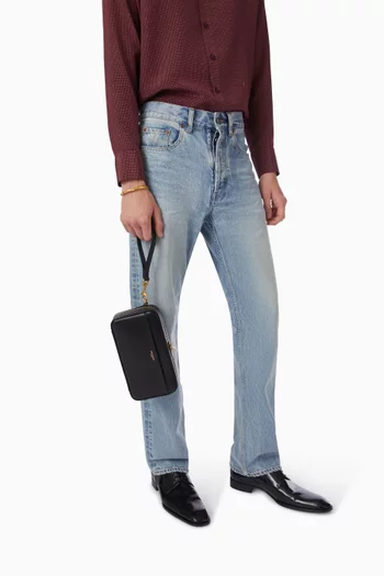 حقيبة صغيرة للسفر جلد ناعم