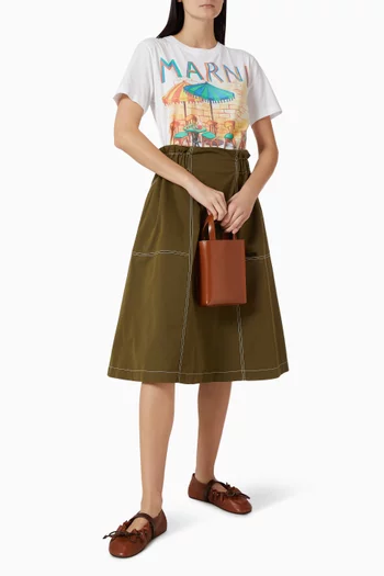 تي شيرت بطبعة مارني بار بنمط بطاقة بريدية قطن