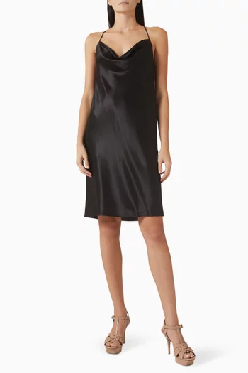 Open-back Dress in Silk Satin