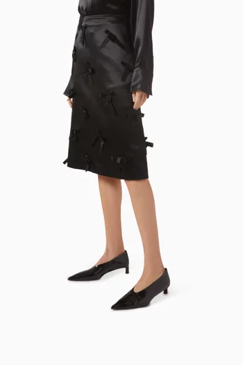 Kitten-Heel Pumps in Leather