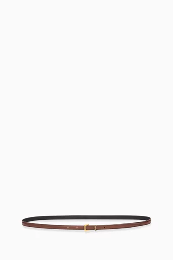 حزام رفيع للغاية بشعار كاساندر جلد بلون عتيق